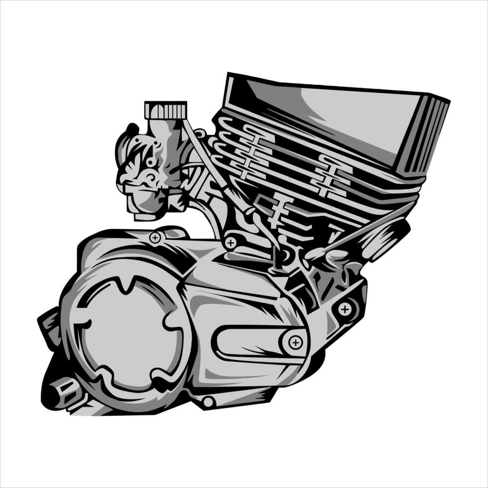 cb herex motorcycle engine design 55804609 Vector Art at
