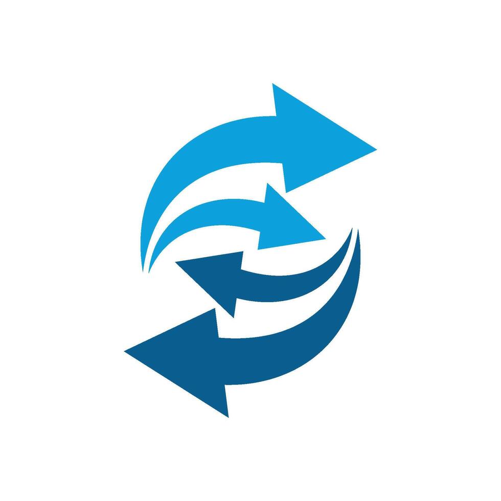 Decorative S Letter Blue Arrows Logo Template Illustration Design. EPS 10. vector