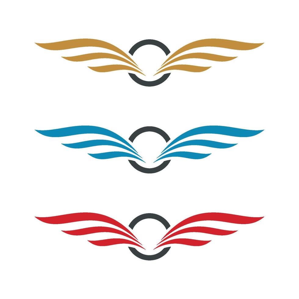 Set Wing emblem logo template Illustration Design. EPS 10. vector