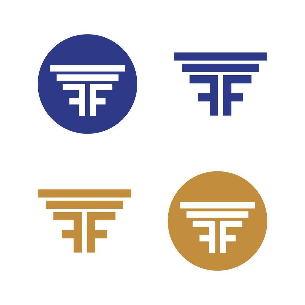 Set Pillar F F Letter Logo Template Illustration Design. EPS 10. vector