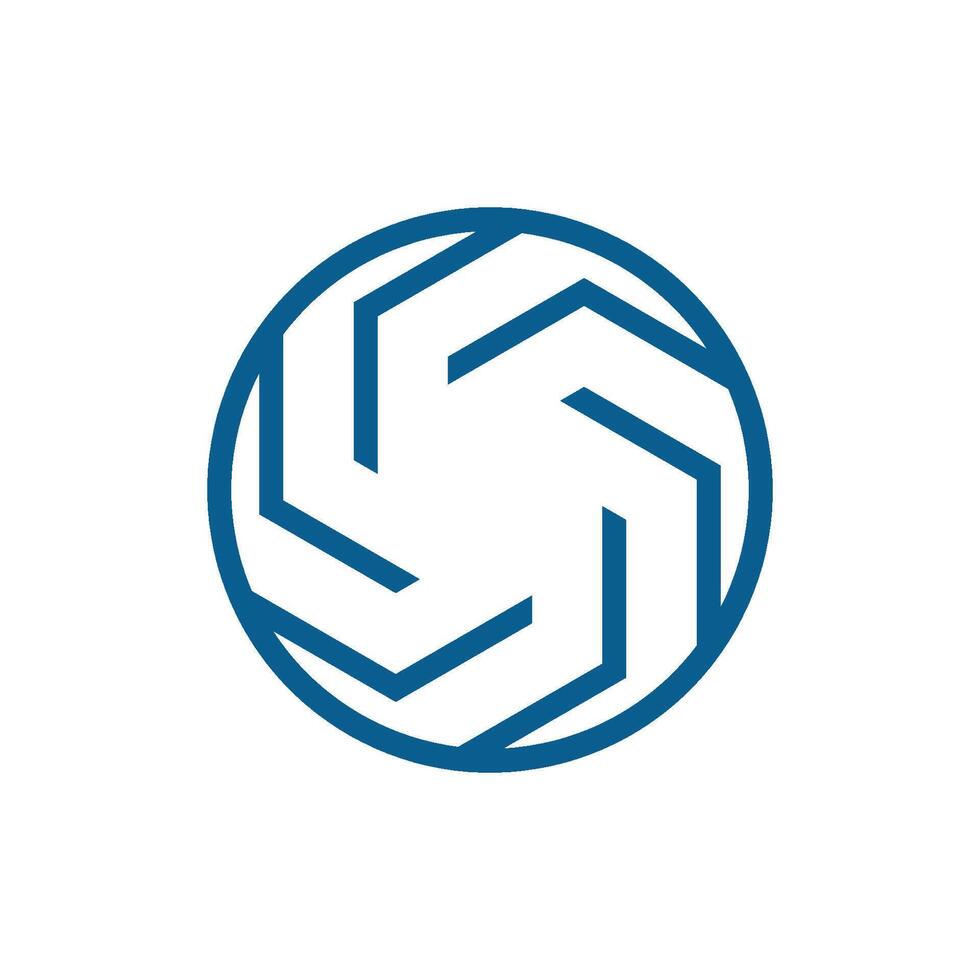 Circle Blue Ball Line Logo Template Illustration Design. EPS 10. vector