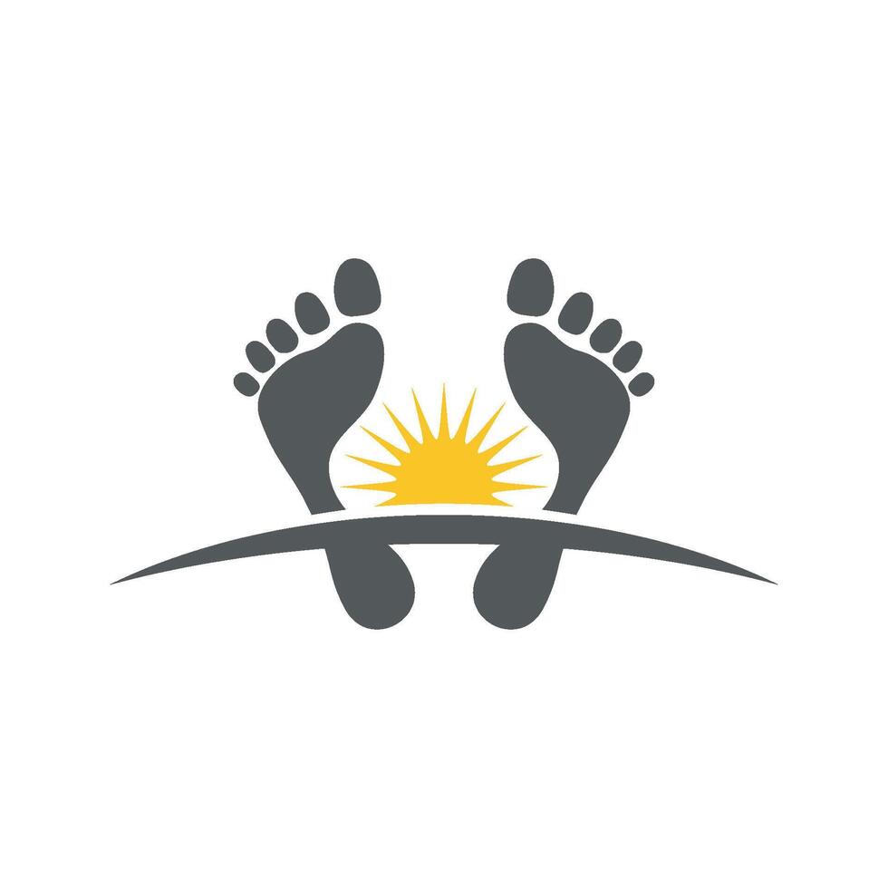 Swoosh Sun Footprint Reflexology Logo Template Illustration Design. EPS 10. vector