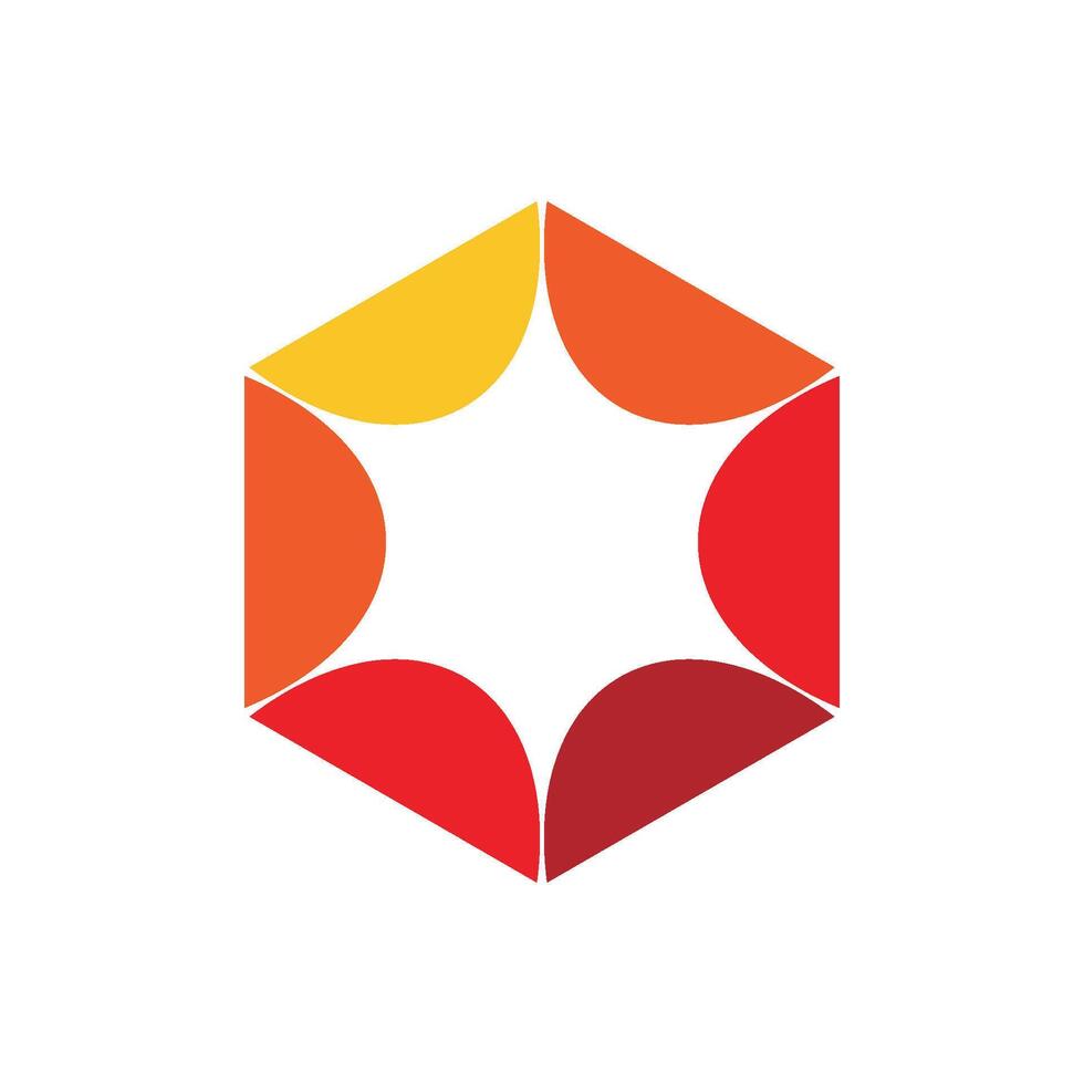 Red Star in Hexagon Logo Template Illustration Design. EPS 10. vector