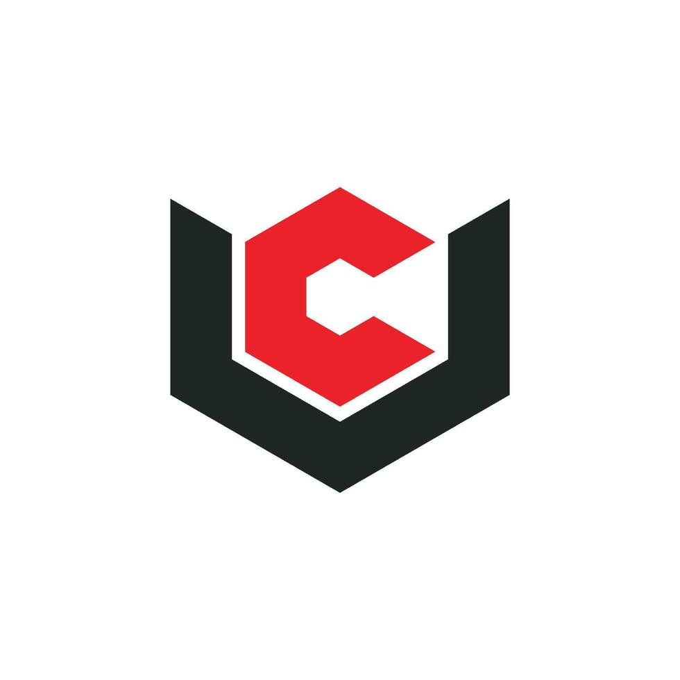 C U Letter hexagon Shape Logo Template Illustration Design. EPS 10. vector