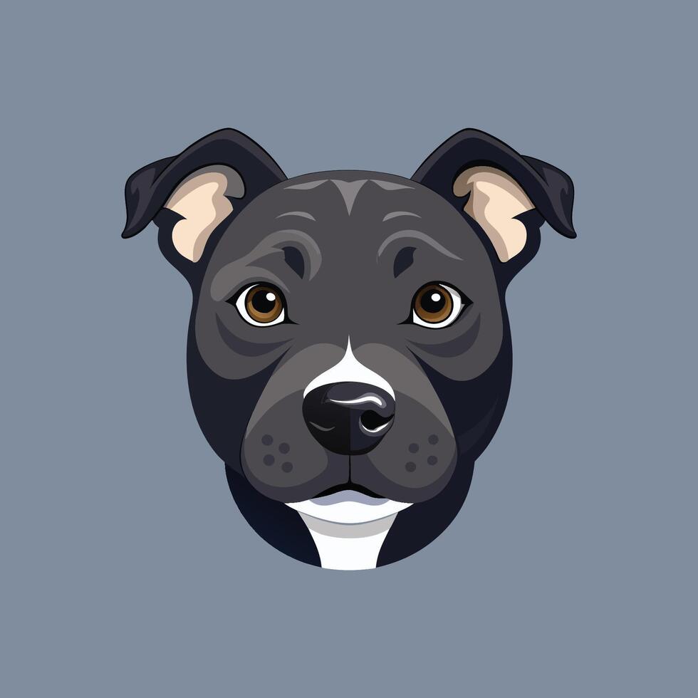 A cartoon dog head on a gray background vector