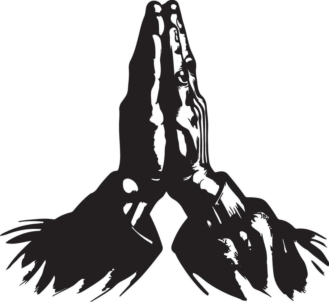 Praying hands illustration vector
