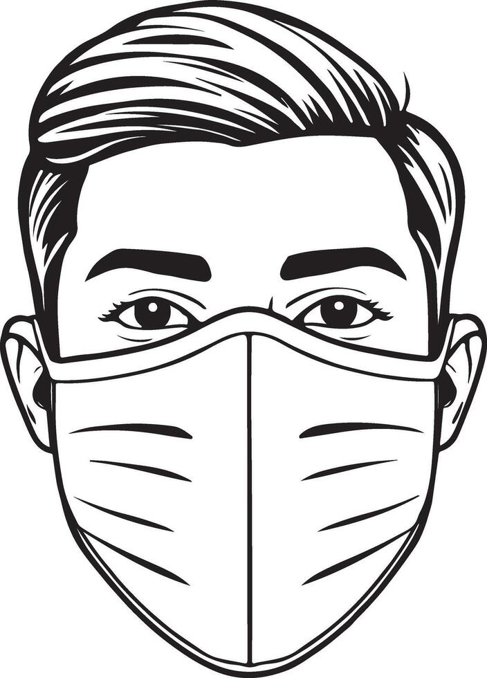 A man wearing a surgical mask vector