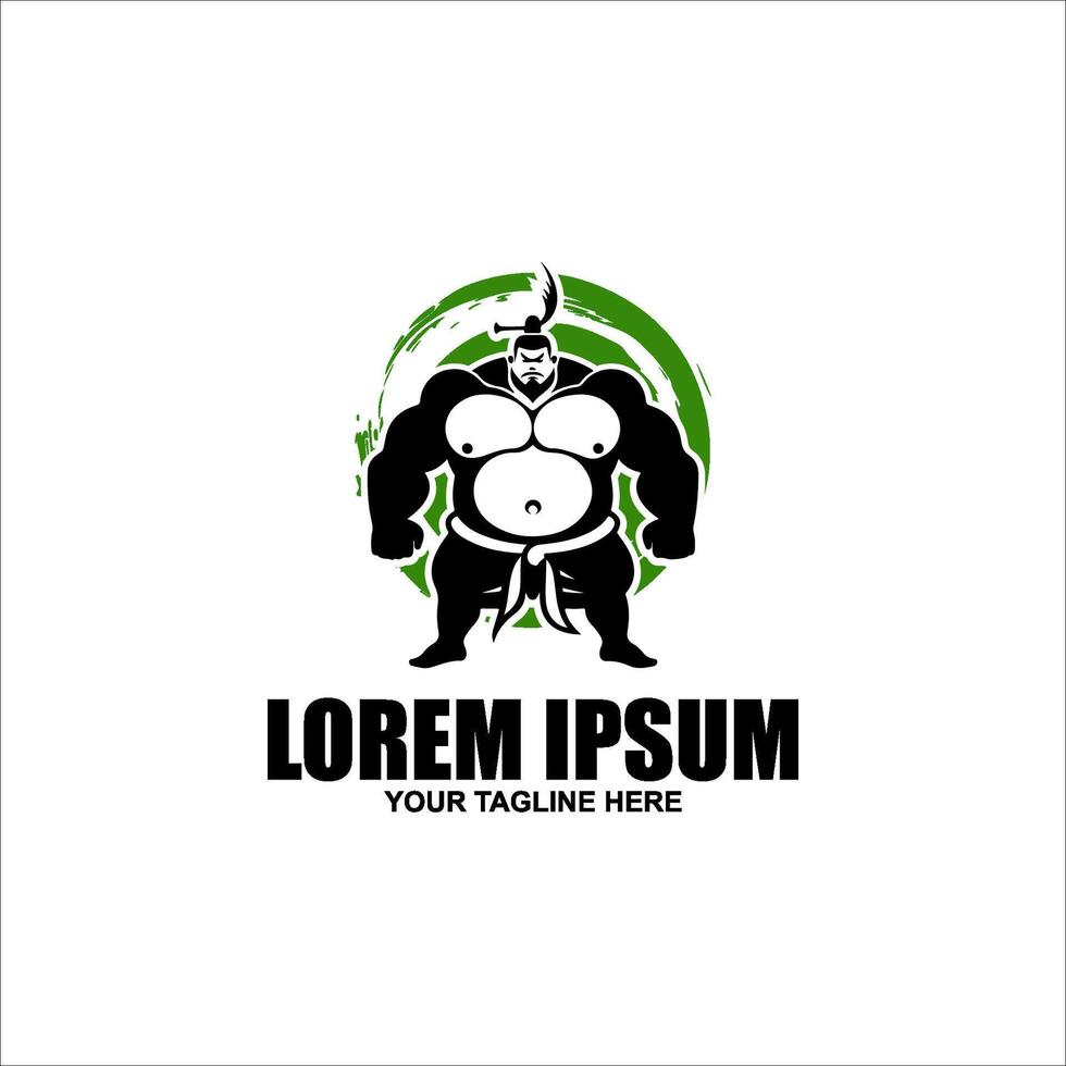 Sumo logo illustration Sumo illustration with Fighting Japanese vector