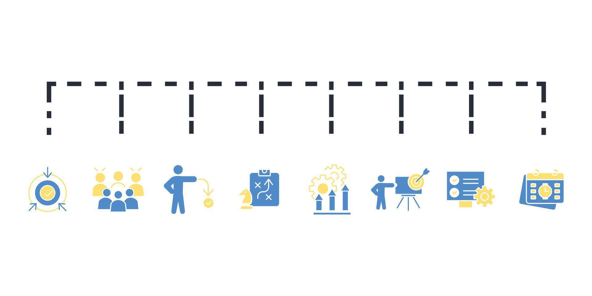 Action plan icon set..Editable stroke.linear style sign for use web. vector