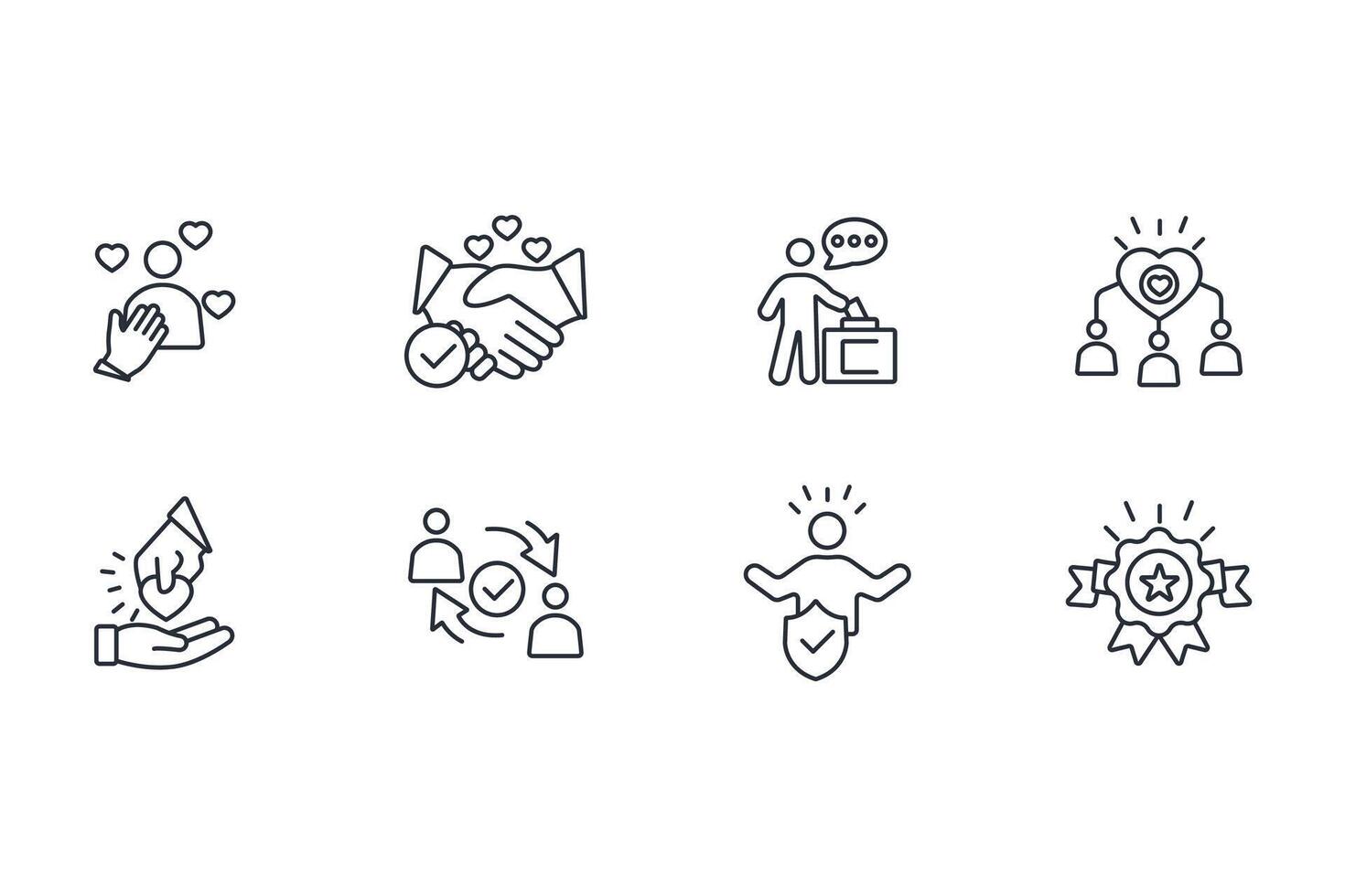 Trust icon set Editable stroke.linear style sign for use web design,logo. vector