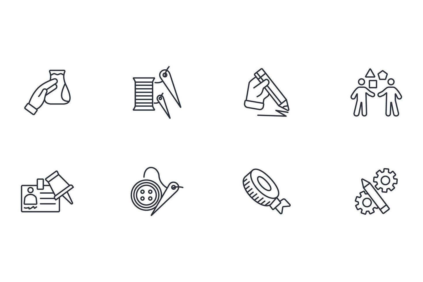 Crafting icon set..Editable stroke.linear style sign for use web design,logo vector