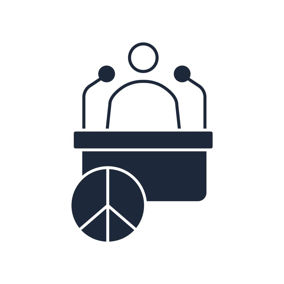 peace activism icon. Editable stroke.linear style sign for use web design,logo.Symbol illustration. vector