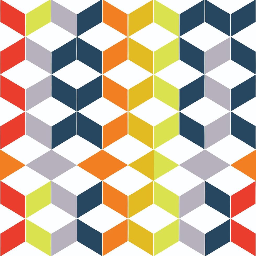 Geometric Pattern Coloring Intricate Interlocking Shapes Design. vector