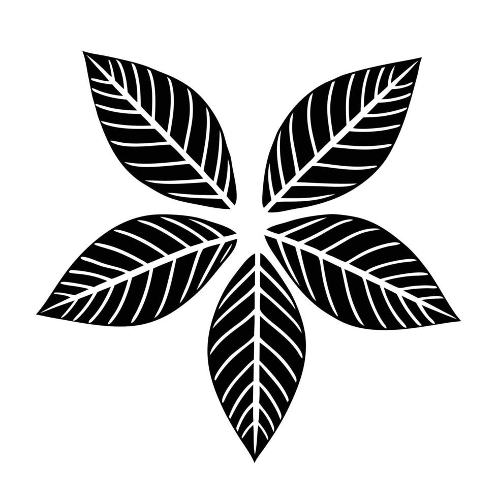 Floral Illustration Black and White Line Artwork. vector