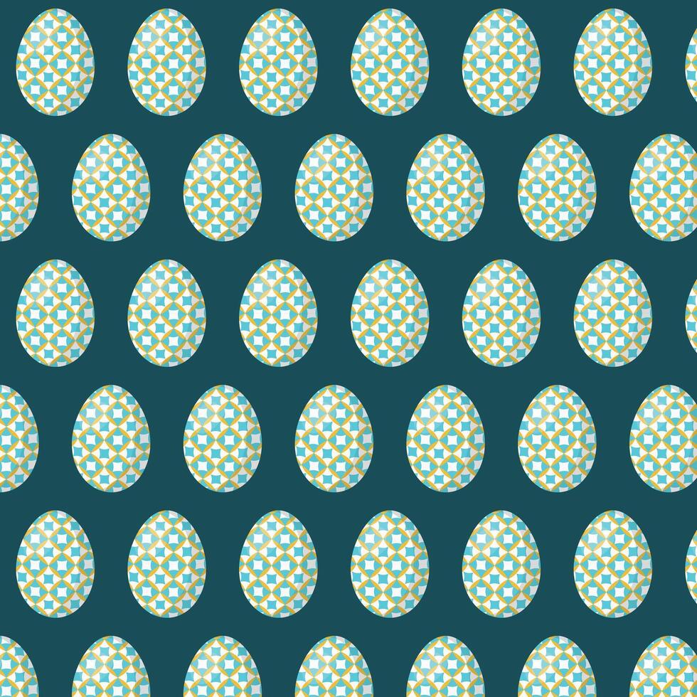 Seamless repeating pattern of colored Easter eggs. vector
