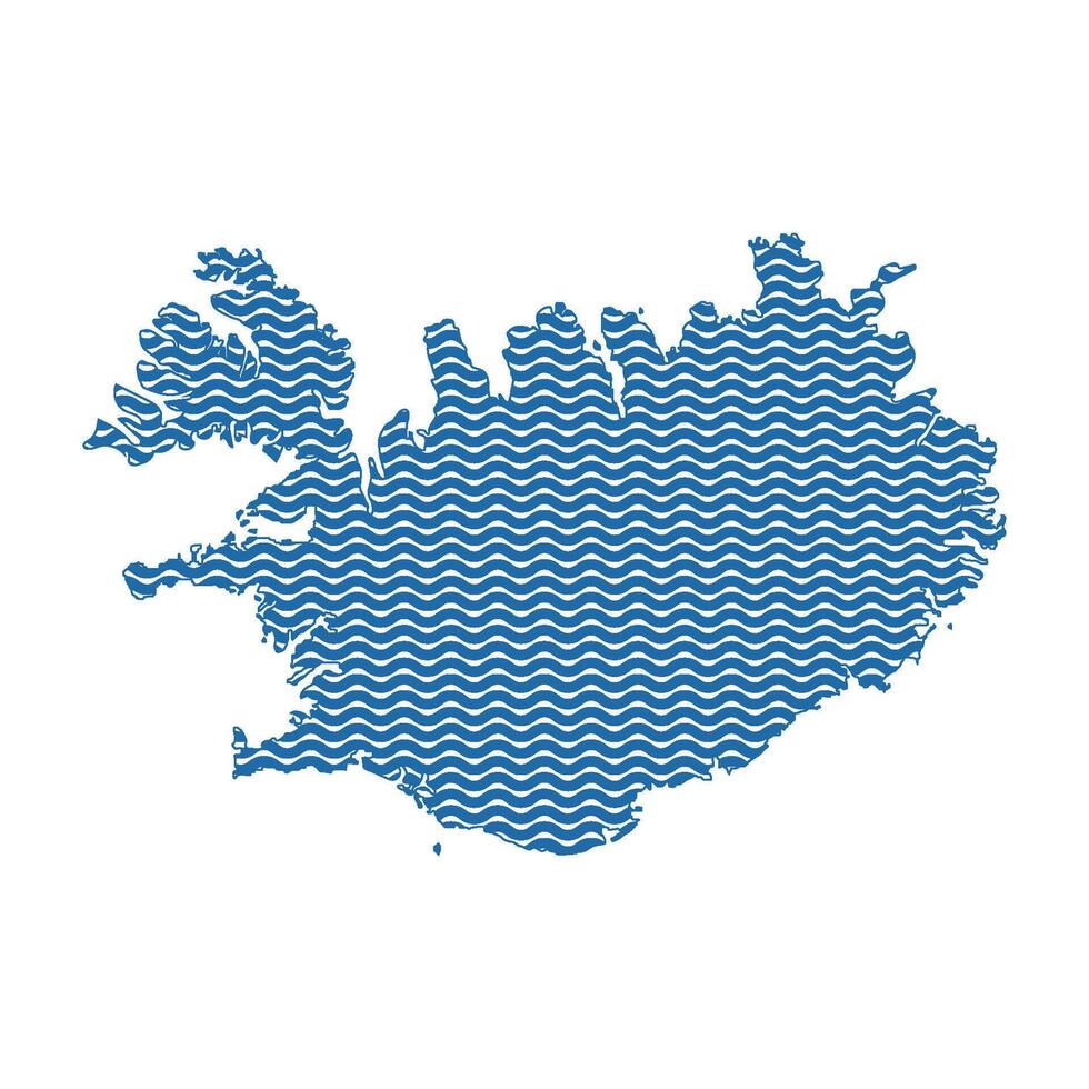 Iceland Map Illustration Design vector