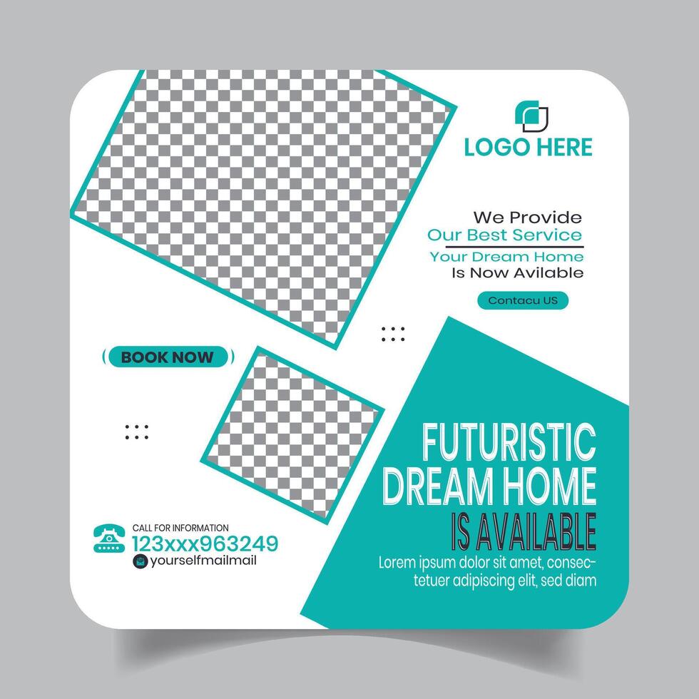 Real Estate Creative Social Media Post Design Banner vector