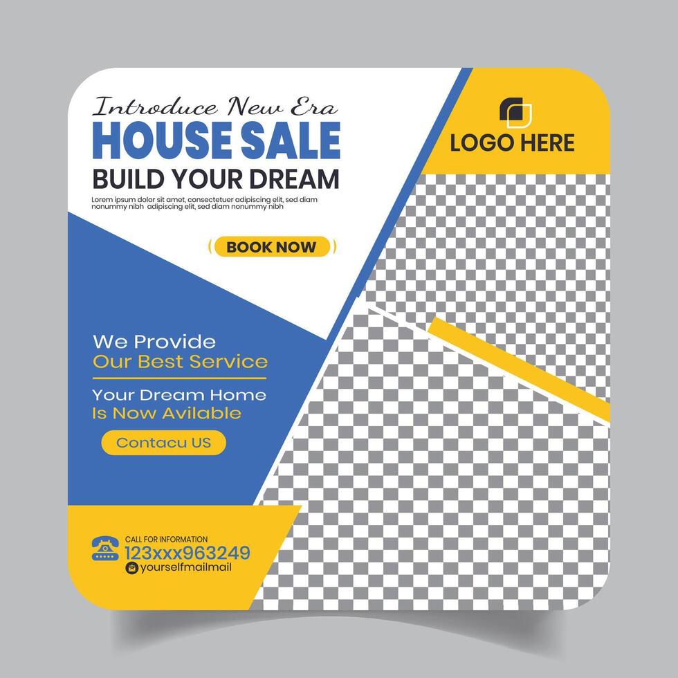Modern Real Estate Creative Social Media Post Design Banner vector