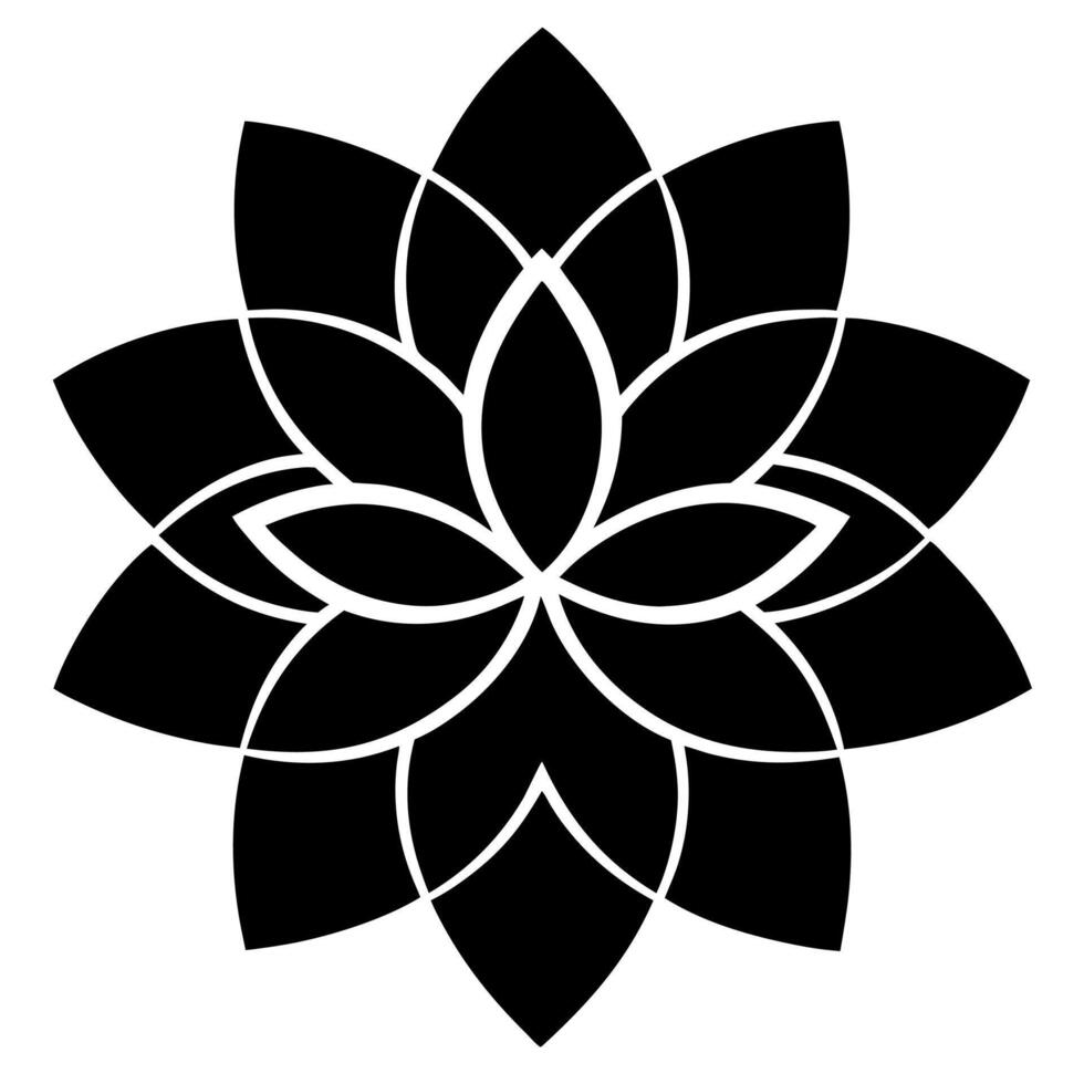 Floral Ornament Silhouette Design with Elegant Decorative Elements for Creative Artwork and Pattern vector