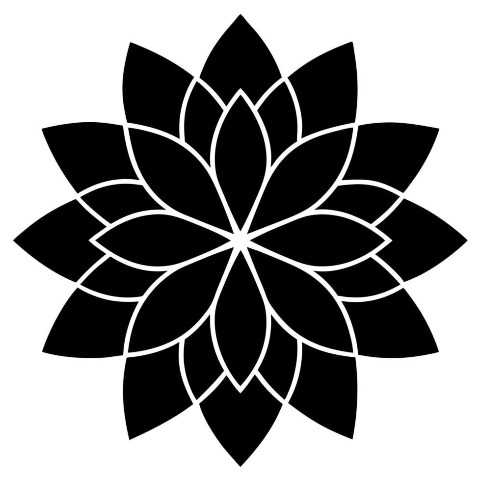 Floral Ornament Silhouette Design with Elegant Decorative Elements for Creative Artwork Patterns vector