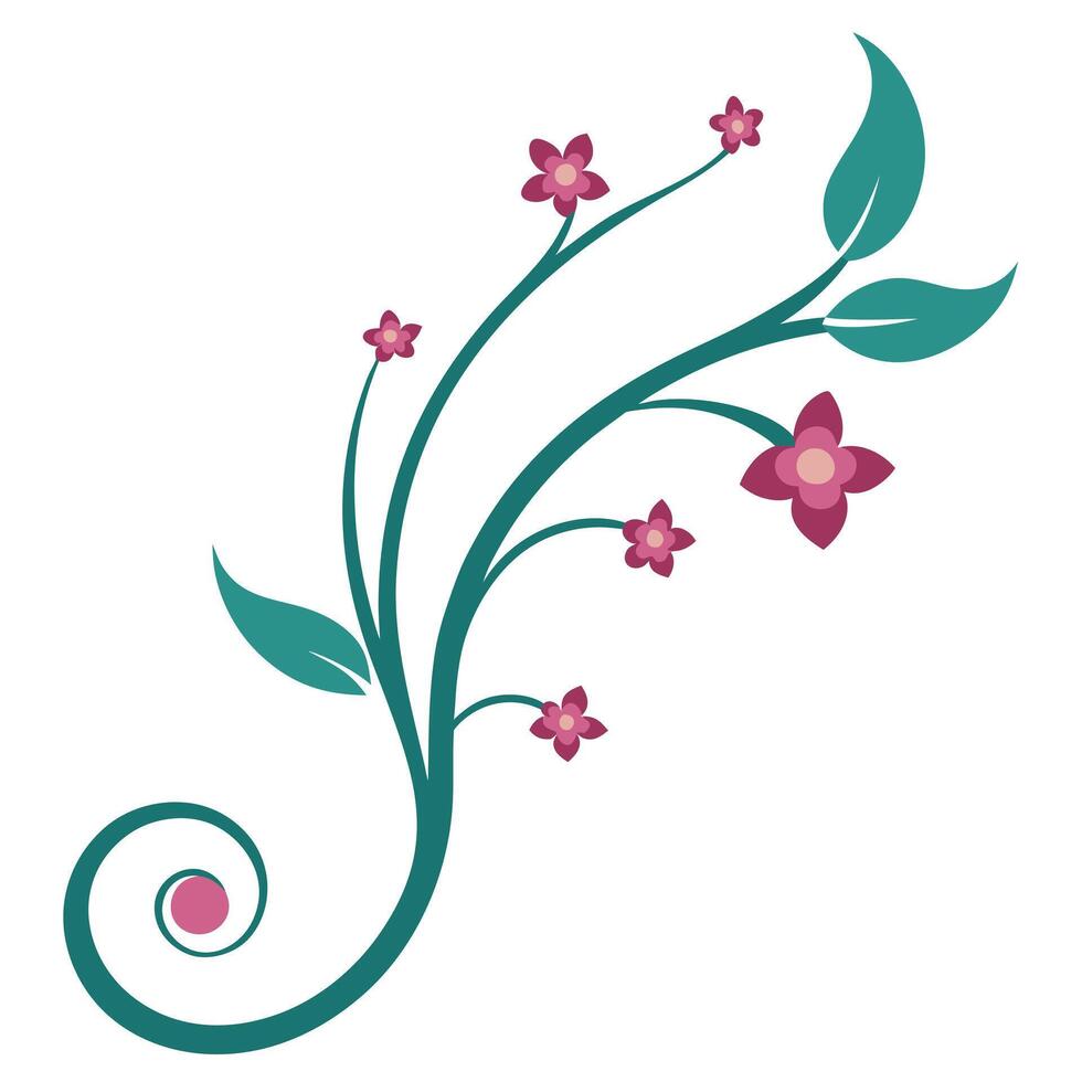 Intricate Floral Ornament with Swirling Curves and Artistic vector
