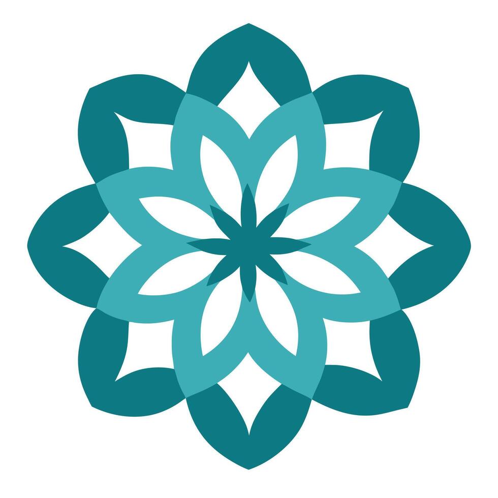 Simple Floral Mandala Ornament Design Symmetry vector