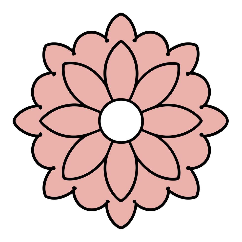 Simple Floral Ornament Design with Elegant Botanical Element vector