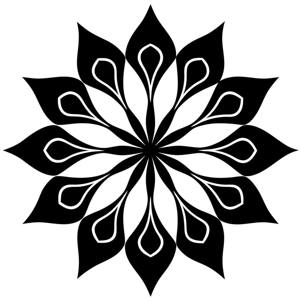 Floral Ornament Silhouette Design with Elegant Decorative for Creative Artwork and Patterns vector