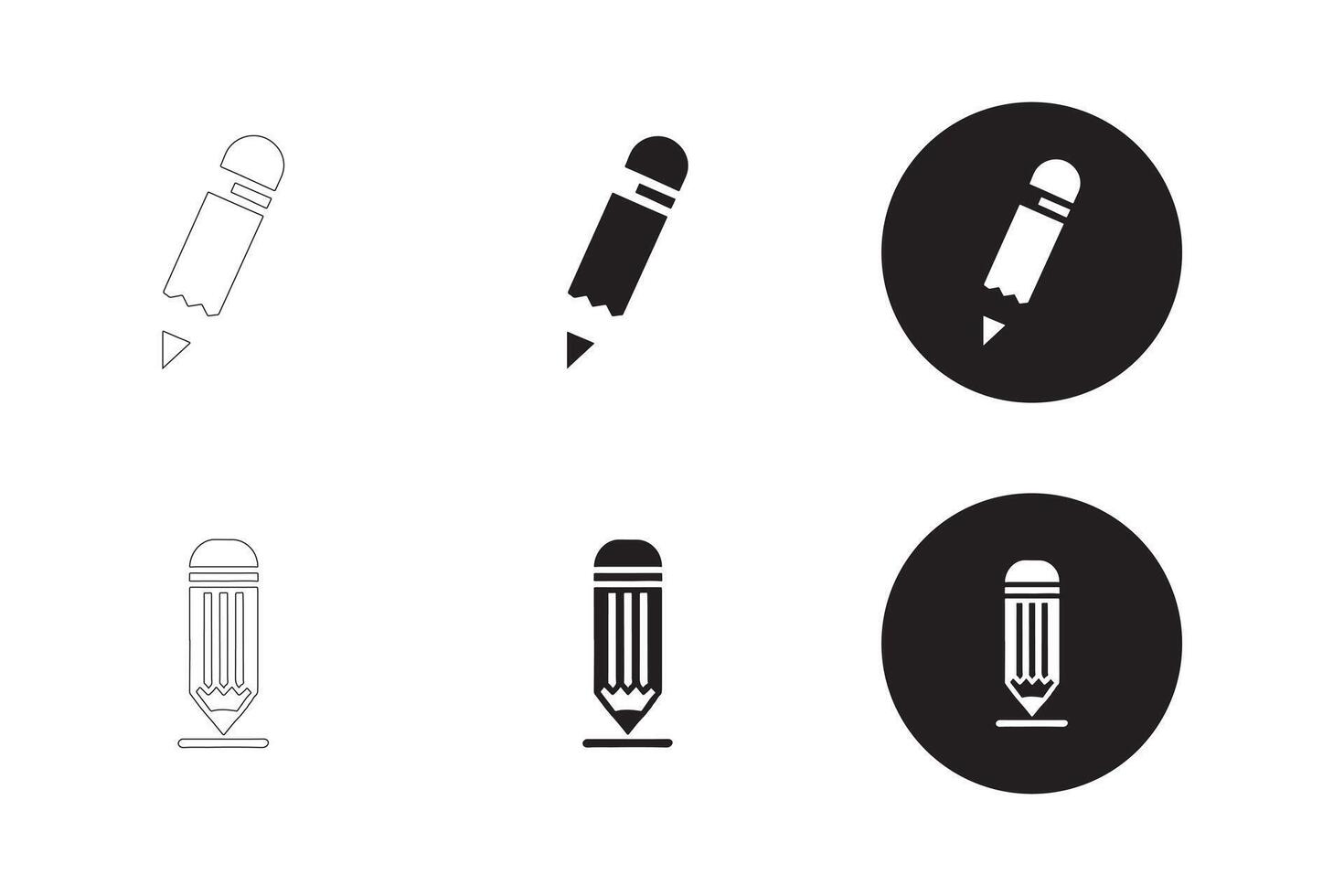 Minimalist Pencil Icons Collection vector