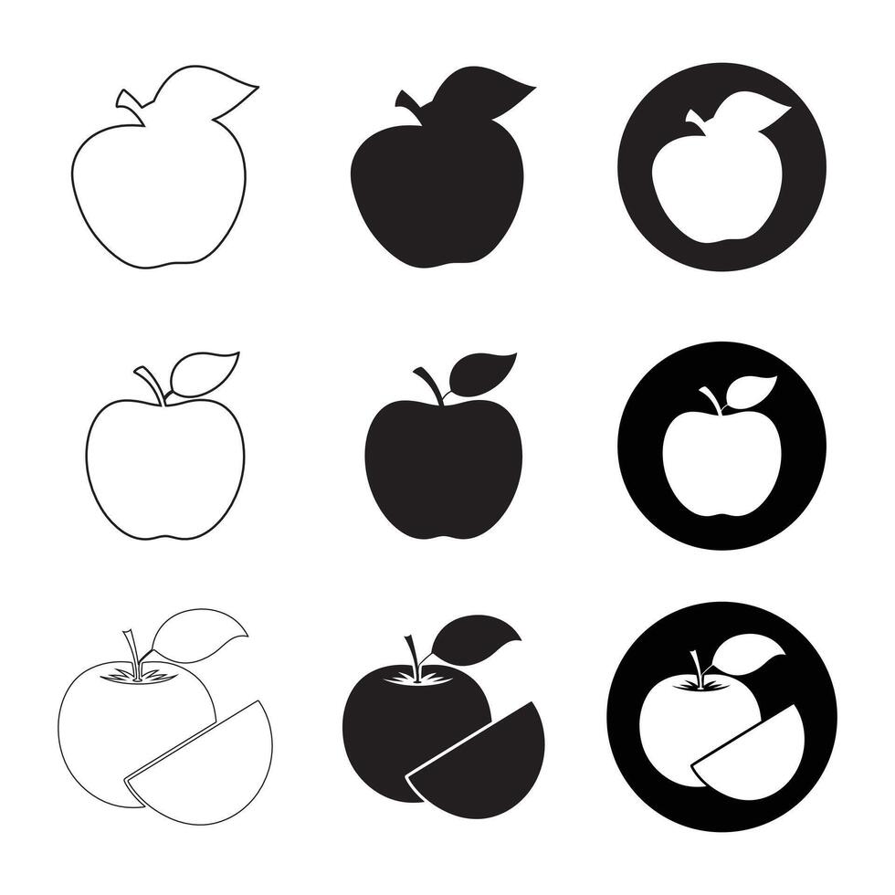 Apple Icon Set Whole and Sliced vector