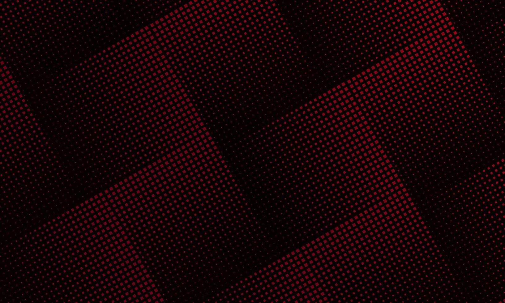 Red halftone square pixels pattern. artistic geometric dark background. vector