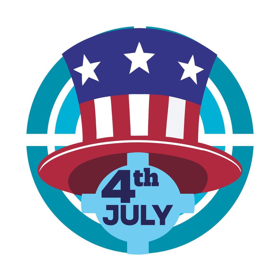Red, white, and brave. Patriotic hat icon for July 4th festivities vector