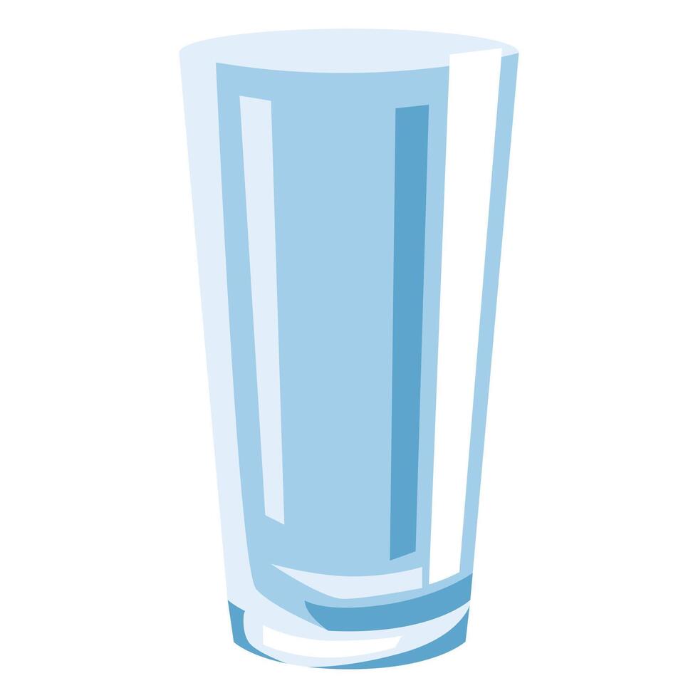 Glass of water in a clear glass on a wooden table. Suitable for hydration, refreshment, health, beverage, and restaurant concepts. vector