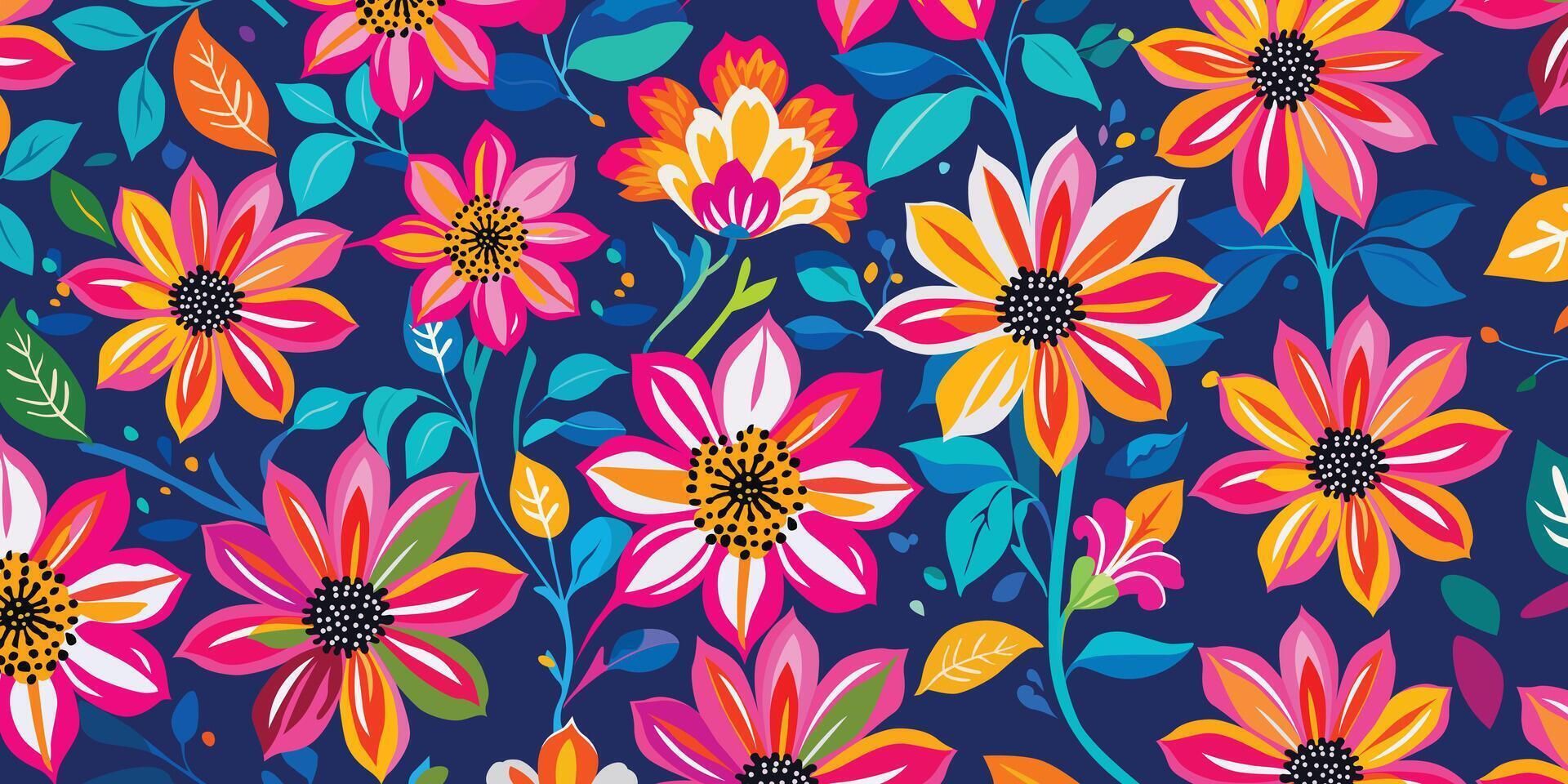 Floral patterns multi color background, leaves and flowers, illustration for design element. vector