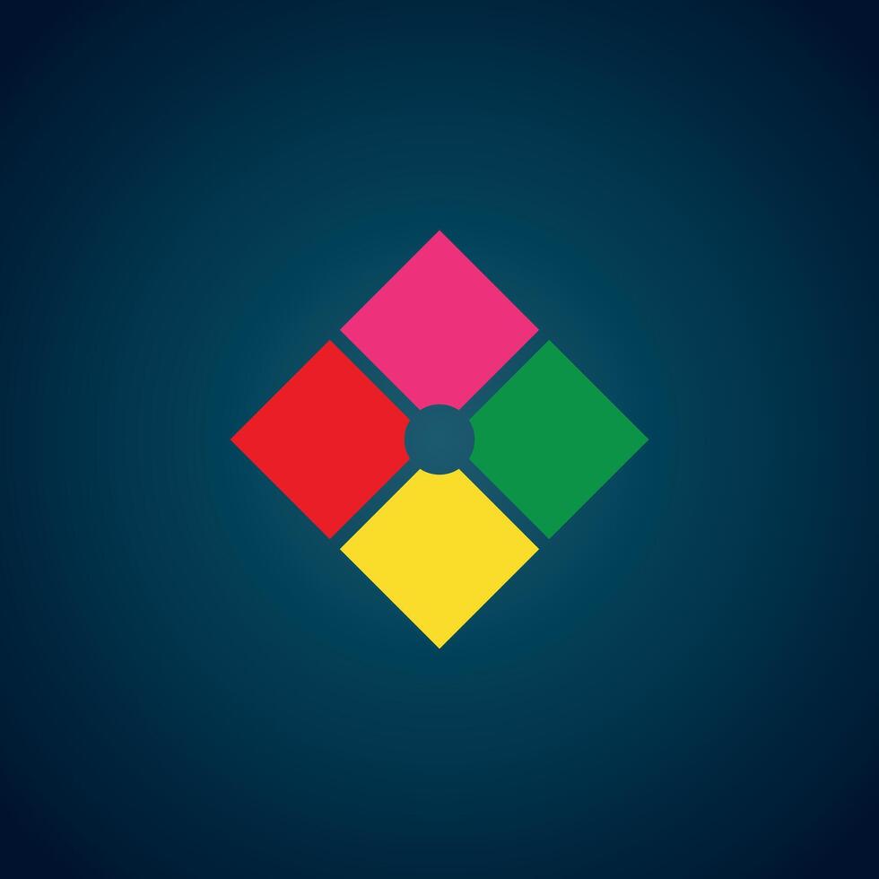 Colourful square shape logo. Flat Infographic. Abstract square overlaping logo template. Creative and Colorful logo. vector