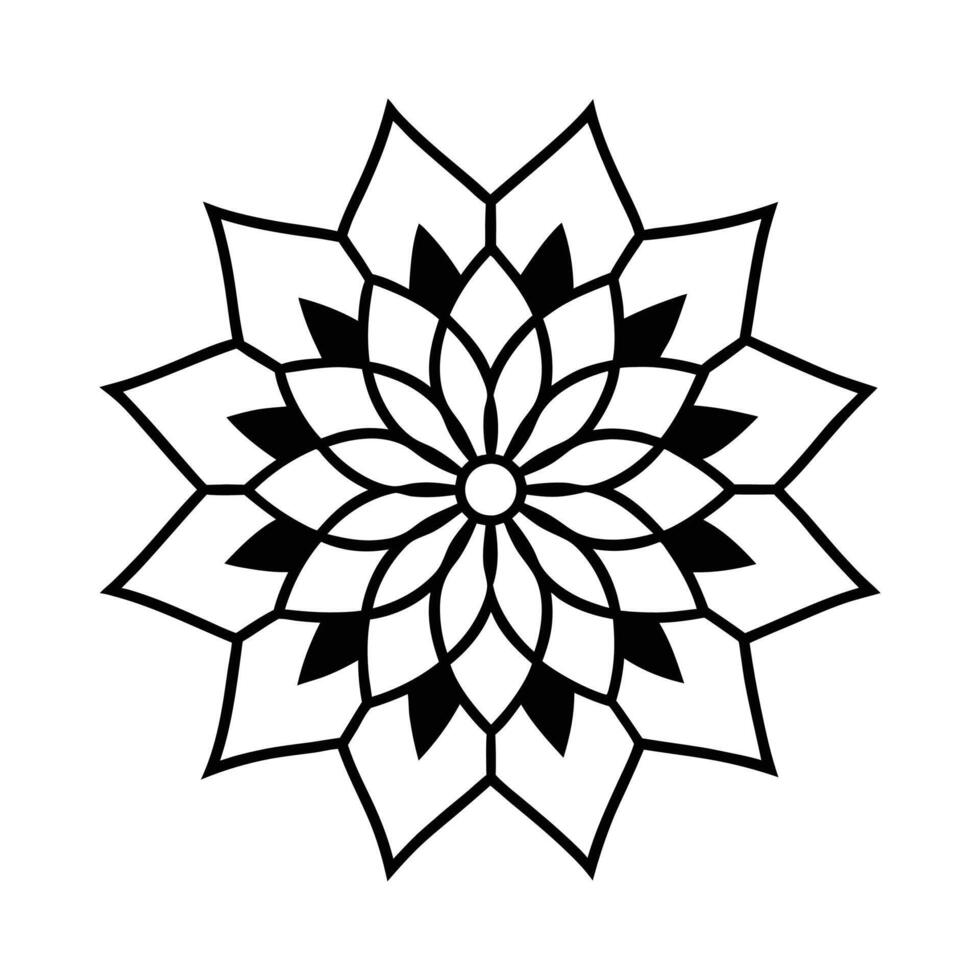 mandala line art on white background vector