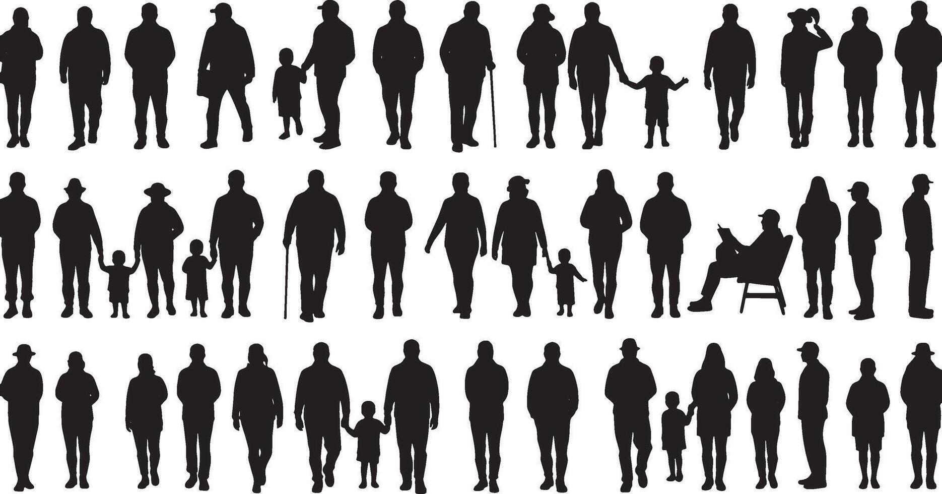Artistic Pose Silhouettes for Graphic Designs vector