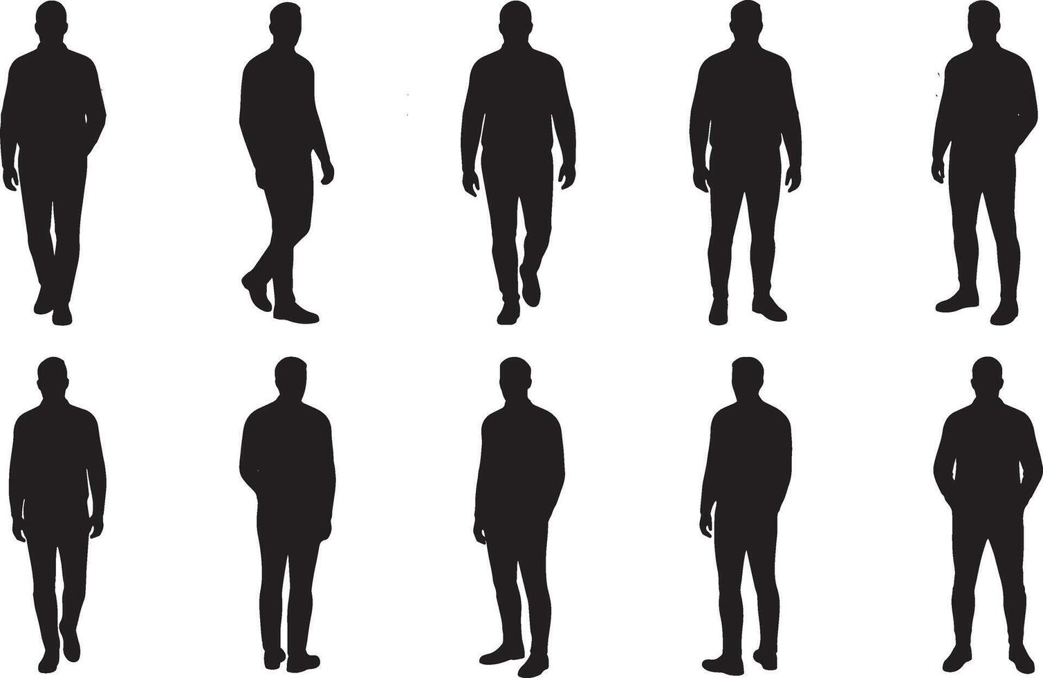 Professional Human Silhouette Pose Bundle vector