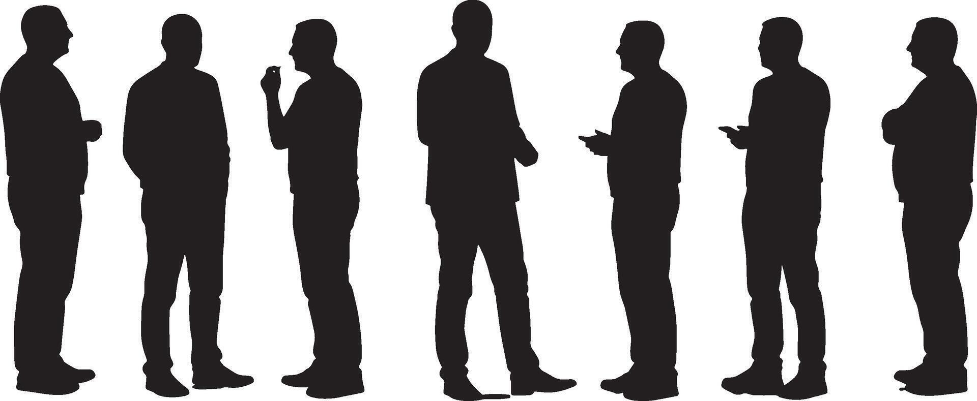 Shadow Figures with Artistic Standing Poses vector