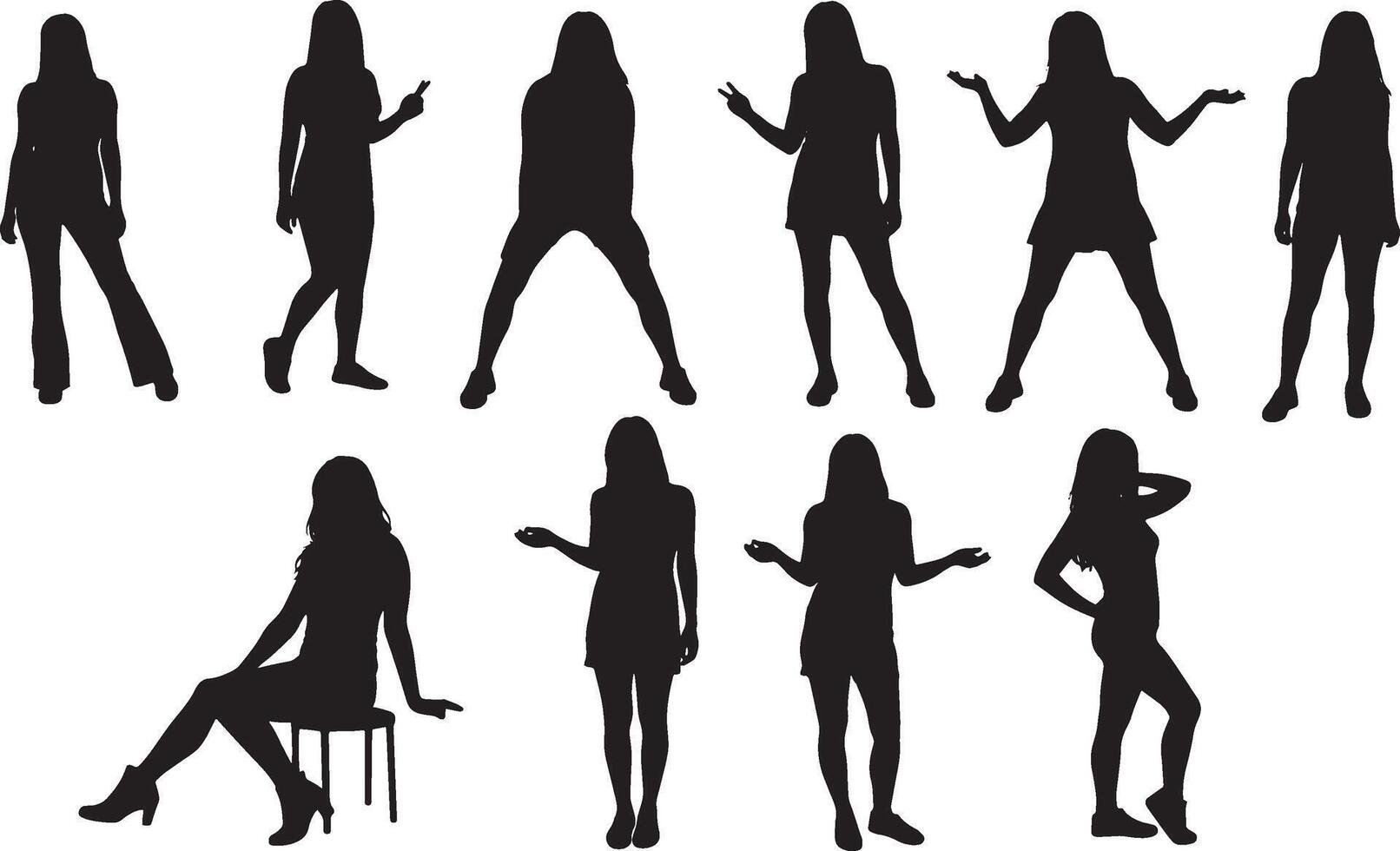 Male Standing Shadow Silhouette Pack vector