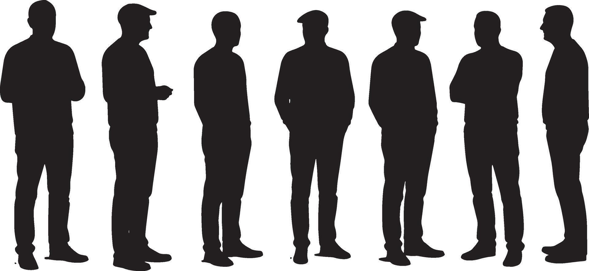 Human Pose Silhouette Compilation Set vector