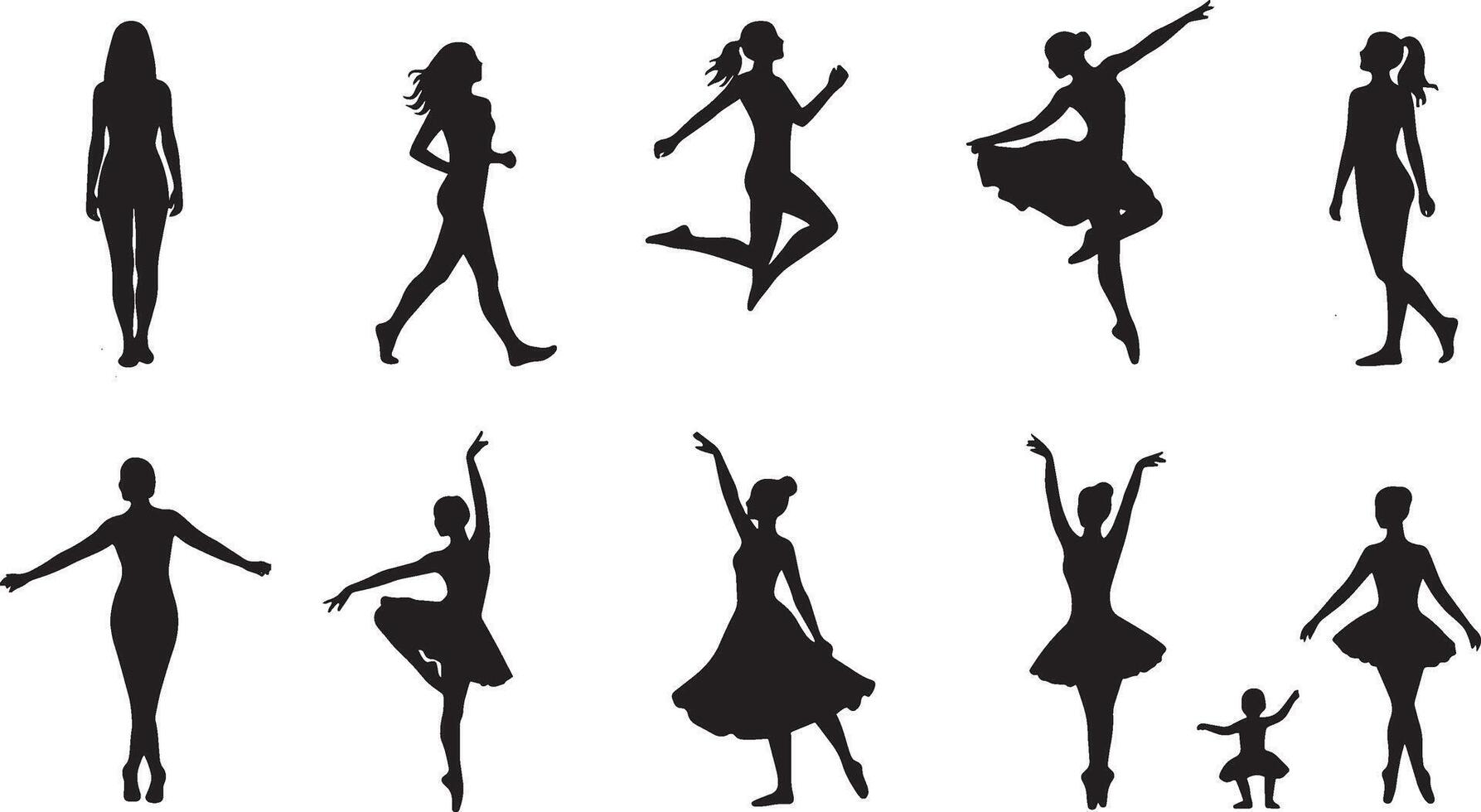 Standing Shadow Pose Collection for Creatives vector