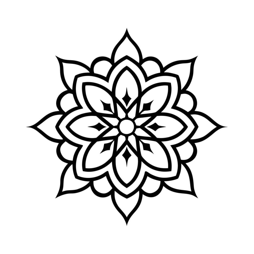 mandala pattern design in black and white vector