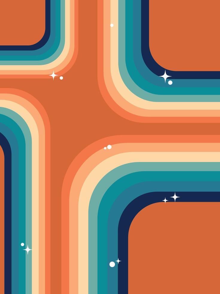simple retro lines wallpaper, Abstract colorful funky background, retro wallpaper vector