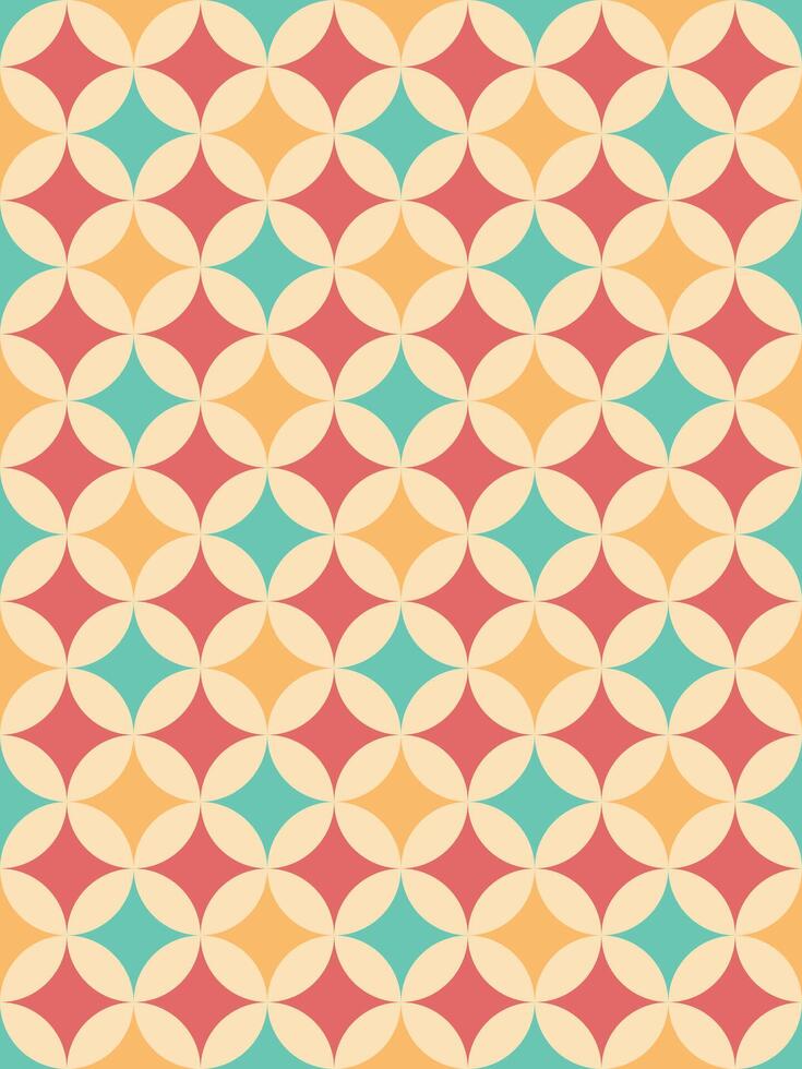 simple retro seamless pattern, Abstract colorful funky background, retro wallpaper vector