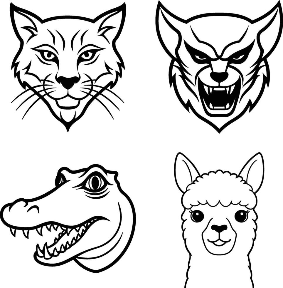 Bold Animal Head Illustrations Featuring Fierce Creatures vector