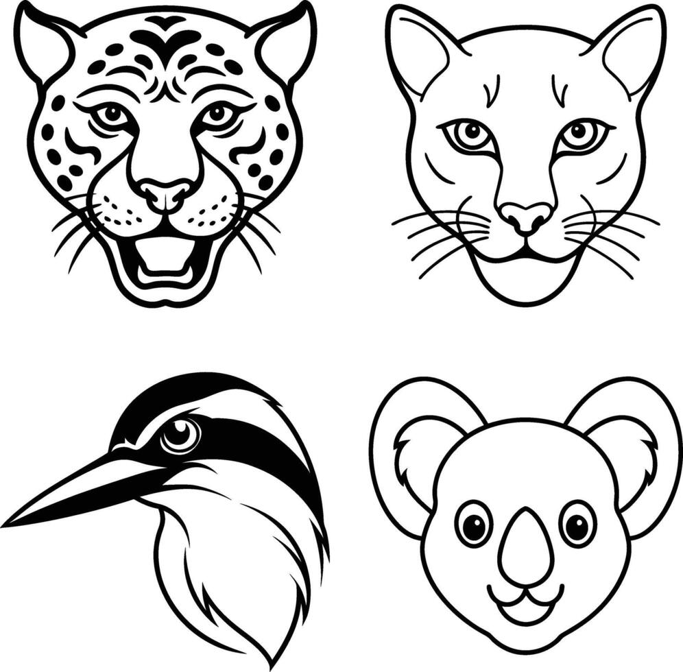 Wild Animal Head Illustrations Featuring Bold and Unique Creatures vector