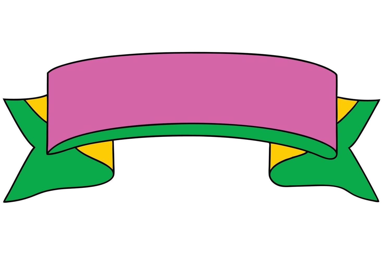 Bright Lime Ribbon Banner Design with Clean Lines vector