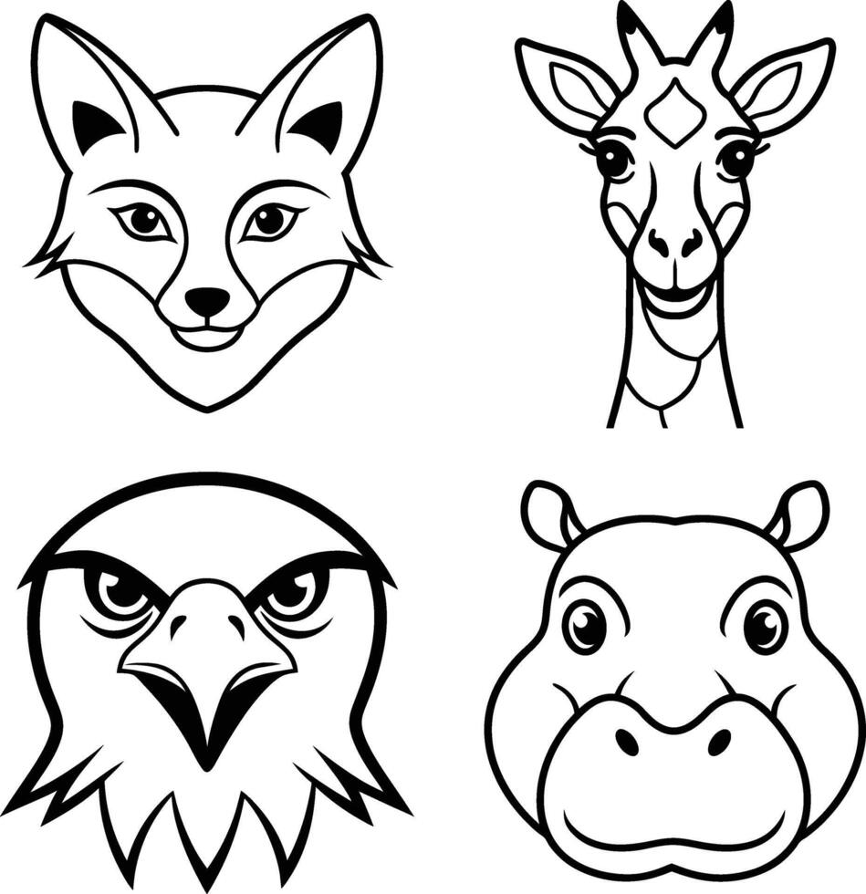 Wild Animal Head Illustrations Featuring Bold Creatures vector