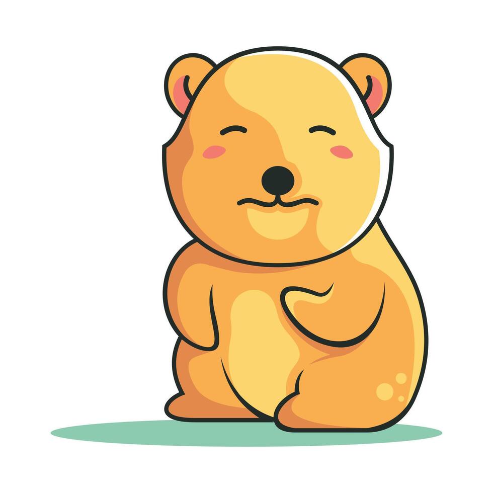 Otter sitting while posing cutely illustration logo design vector